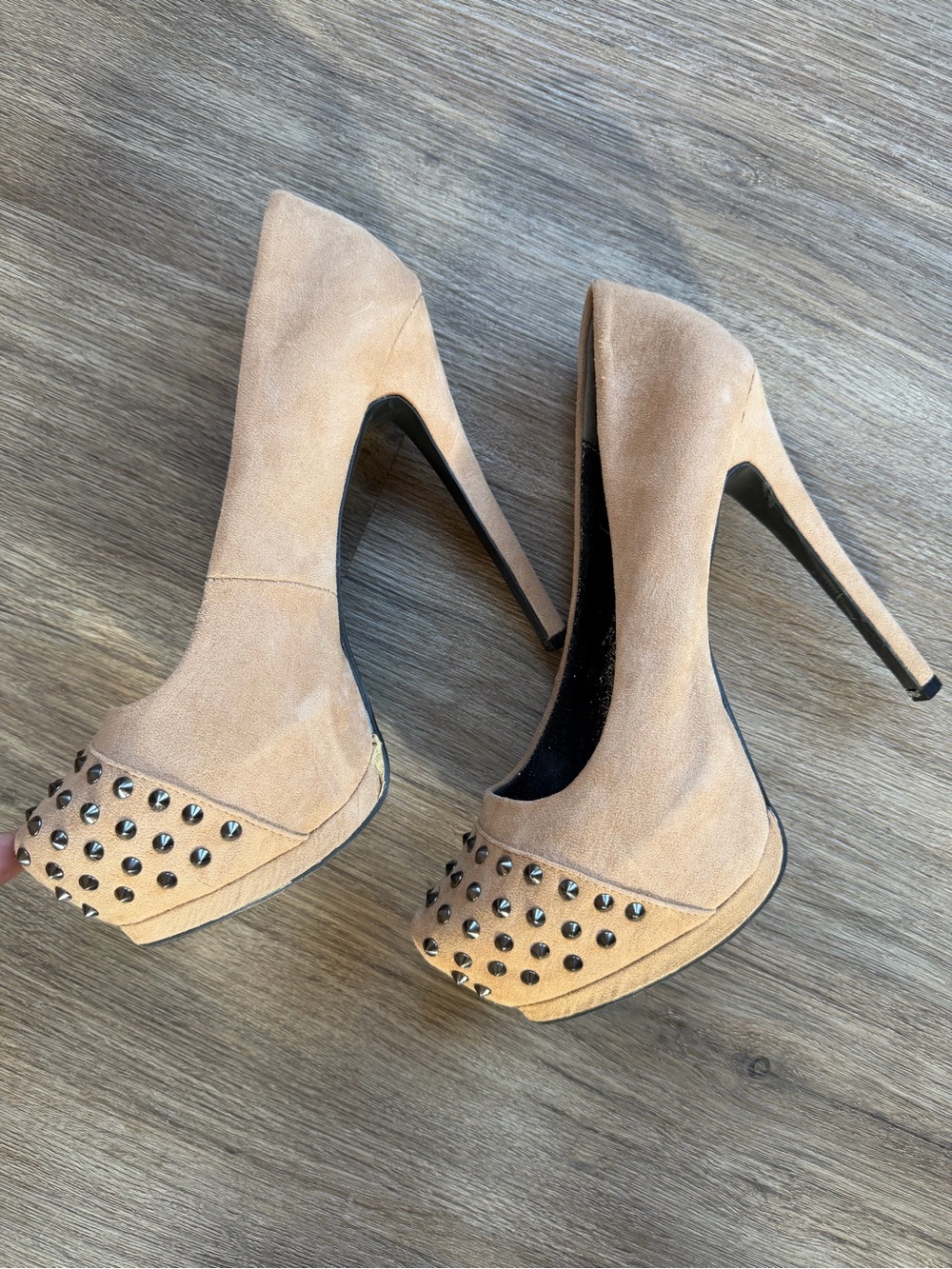 fRh Studded Tan High Heels